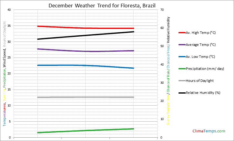 Graph of weather in Floresta in December