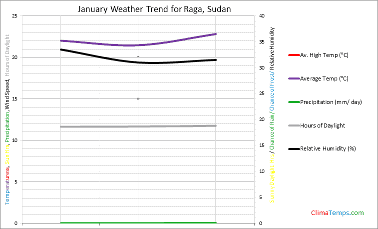 Graph of weather in Raga in January